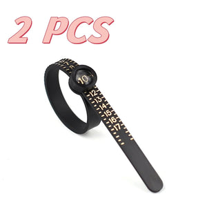 Planet Gates Black US 2PCS Ring Ruler Measurer Finger Coil Ring Sizing Tool UK Size US Size Measurements Ring Sizer Accessory Insert Guard Tightener Tools