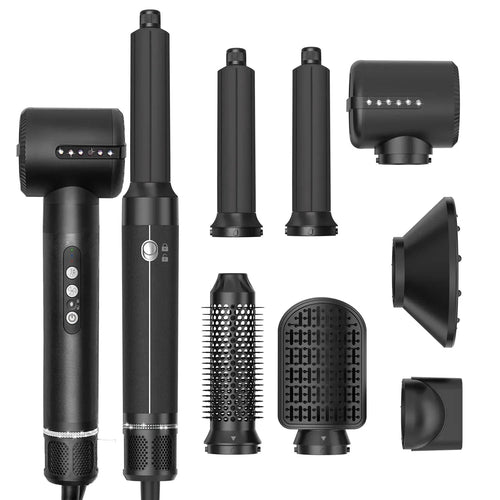 Planet Gates Black / us / CHINA Professional Hair Dryer 7 In 1 High Speed Hair Dryer Hair Straightener Electric Curler Multifunctional Styling Tool Set