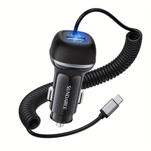 Planet Gates Black USB C 51W Super Fast Car Charger