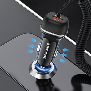 Planet Gates Black USB C 51W Super Fast Car Charger