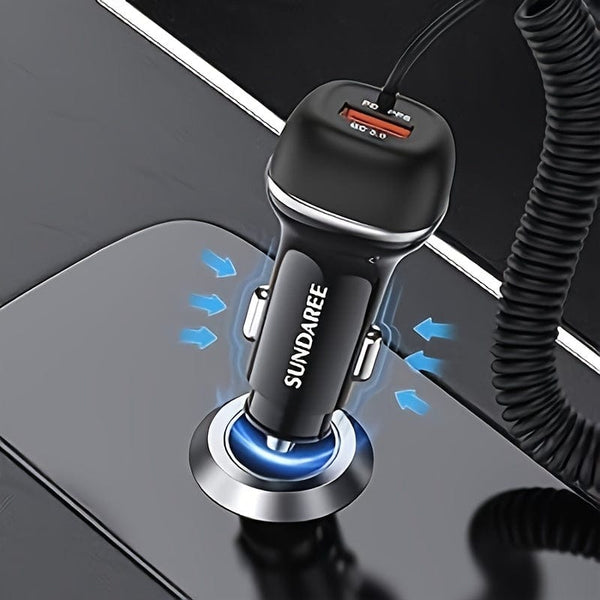Planet Gates Black USB C 51W Super Fast Car Charger