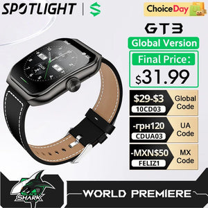 Planet Gates Black / uzbekistan Black Shark Watch GT3 Global Version 24H Health Monitoring 1.96'' Curved Display 10 Days Battery Life 100+ Sport Modes IP68