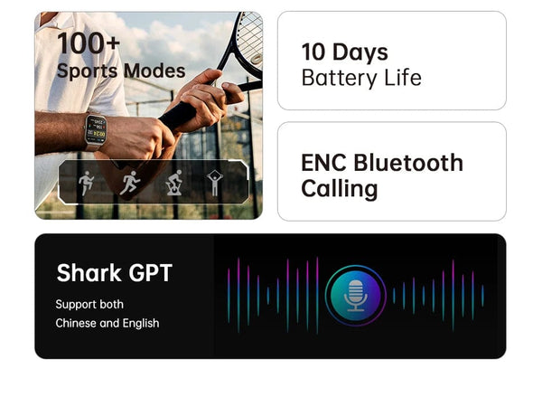 Planet Gates Black / uzbekistan Black Shark Watch GT3 Global Version 24H Health Monitoring 1.96'' Curved Display 10 Days Battery Life 100+ Sport Modes IP68