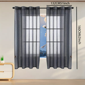 Planet Gates Black / W129.54cm*H157.48cm 1pc Elegant White Window Sheer Curtain for Living Room and Bedroom - Soft and Stylish Home Decor