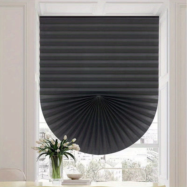 Planet Gates Black / W23..157.48cm*H179.98cm 1pc Easy Up and Down Blackout Pleated Curtains for Home Decor - Temporary Curtains with No Tools Needed - Perfect for Car, Bedroom, and Living Room - Blocks Out Light and Provides Privacy
