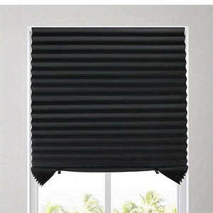 Planet Gates Black / W89.99cm*H179.98cm 1pc Easy Up and Down Blackout Pleated Curtains for Home Decor - Temporary Curtains with No Tools Needed - Perfect for Car, Bedroom, and Living Room - Blocks Out Light and Provides Privacy