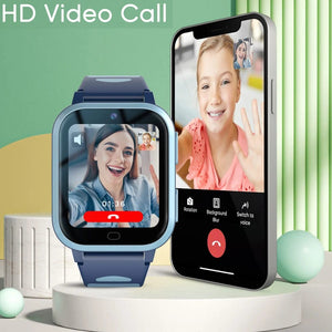 Planet Gates black watch KGG 4G Kids Smart Watch ROM 8GB Video Call Phone Watch Call Back Monitor Alarm Clock Phone Android Watch Children Smartwatch.