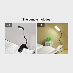 Planet Gates Black+White 1pc Clip On Book Light, Battery Powered Flexible Hose Table Lamp, Desktop Small Reading Lamp, Portable Small Night Light For Room Decor
