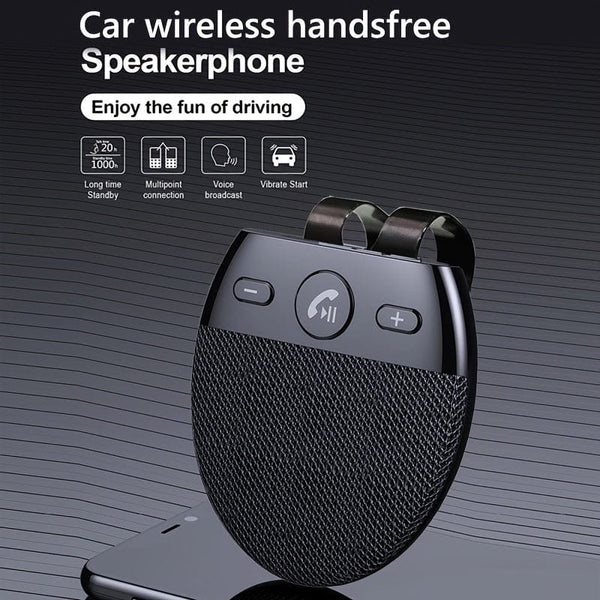 Planet Gates Black Wireless Car Kit: Hands-Free Speakerphone, MP3 Music Player, Auto Power On & Dual Phone Connectivity