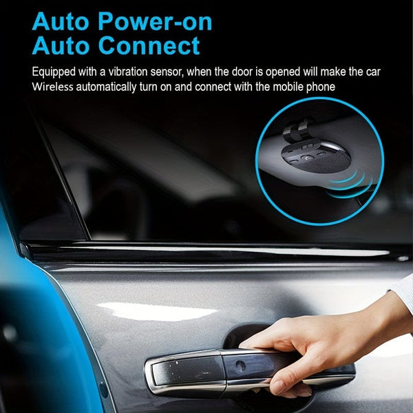 Planet Gates Black Wireless Car Kit: Hands-Free Speakerphone, MP3 Music Player, Auto Power On & Dual Phone Connectivity