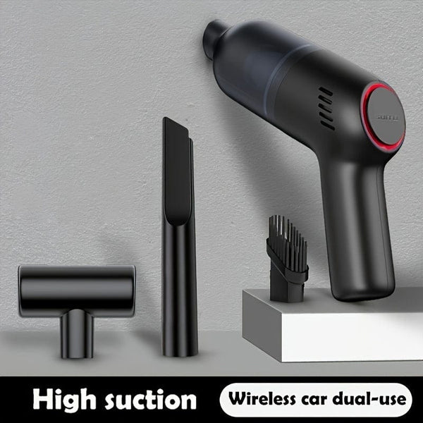 Planet Gates Black Wireless Car Vacuum Cleaner Handheld Electric Cleaning Tool Strong Suction For Home & Car Use Mini Portable Car Vacuum Cleaner Pet Hair Cleaner