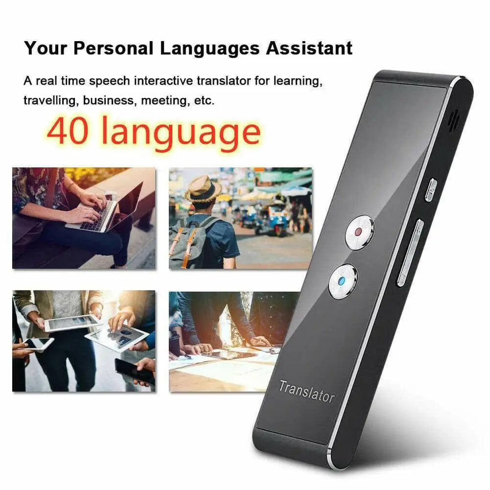 Planet Gates black Wireless Voice Translate 40 Languages Multi Smart Instant Translated 2 Way Real Time Voice Translator for Business Travel Study