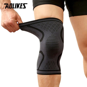 Planet Gates Black with Grey / S AOLIKES 1PCS Fitness Running Cycling Knee Support Braces Elastic Nylon Sport Compression Knee Pad Sleeve For Basketball