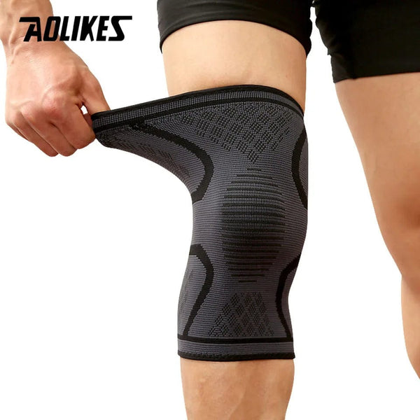 Planet Gates Black with Grey / S AOLIKES 1PCS Fitness Running Cycling Knee Support Braces Elastic Nylon Sport Compression Knee Pad Sleeve For Basketball