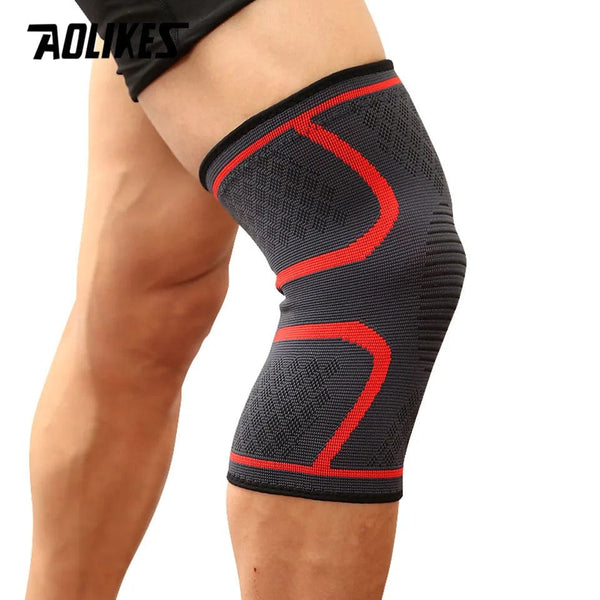 Planet Gates Black with Grey / S AOLIKES 1PCS Fitness Running Cycling Knee Support Braces Elastic Nylon Sport Compression Knee Pad Sleeve For Basketball
