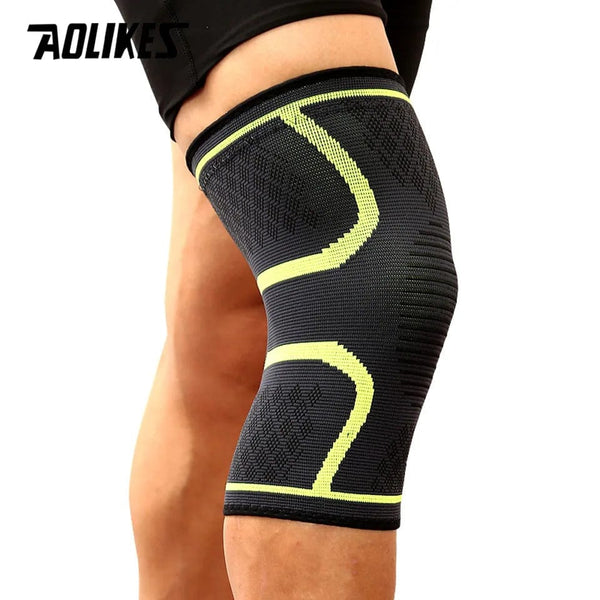 Planet Gates Black with Grey / S AOLIKES 1PCS Fitness Running Cycling Knee Support Braces Elastic Nylon Sport Compression Knee Pad Sleeve For Basketball