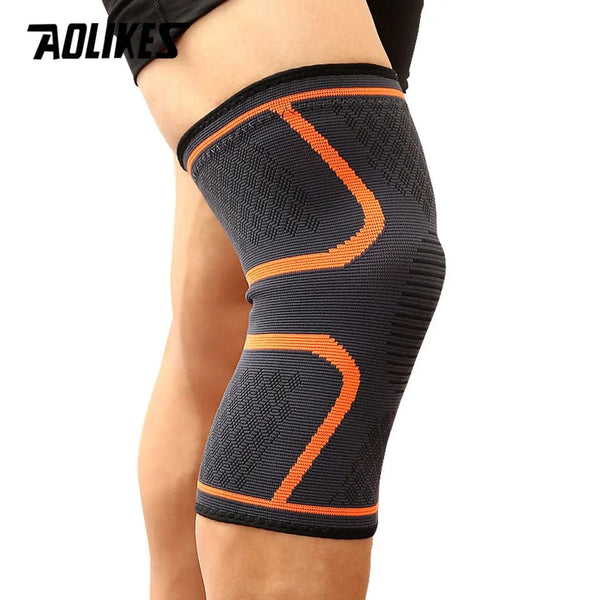 Planet Gates Black with Grey / S AOLIKES 1PCS Fitness Running Cycling Knee Support Braces Elastic Nylon Sport Compression Knee Pad Sleeve For Basketball