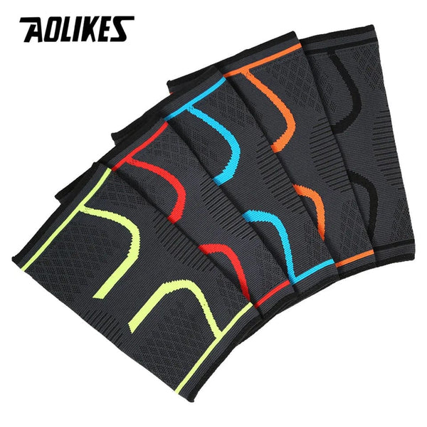 Planet Gates Black with Grey / S AOLIKES 1PCS Fitness Running Cycling Knee Support Braces Elastic Nylon Sport Compression Knee Pad Sleeve For Basketball