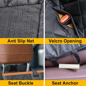 Planet Gates Black With Orange / 54 W x 58 L Inch / CHINA DC PET Dog Car Seat Cover Waterproof Pet Travel Dog Carrier Hammock Car Rear Back Seat Protector Mat Safety Carrier For Dogs