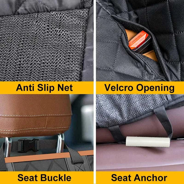 Planet Gates Black With Orange / 54 W x 58 L Inch / CHINA DC PET Dog Car Seat Cover Waterproof Pet Travel Dog Carrier Hammock Car Rear Back Seat Protector Mat Safety Carrier For Dogs