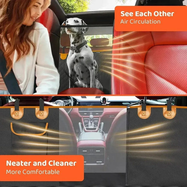 Planet Gates Black With Orange / 54 W x 58 L Inch / CHINA DC PET Dog Car Seat Cover Waterproof Pet Travel Dog Carrier Hammock Car Rear Back Seat Protector Mat Safety Carrier For Dogs