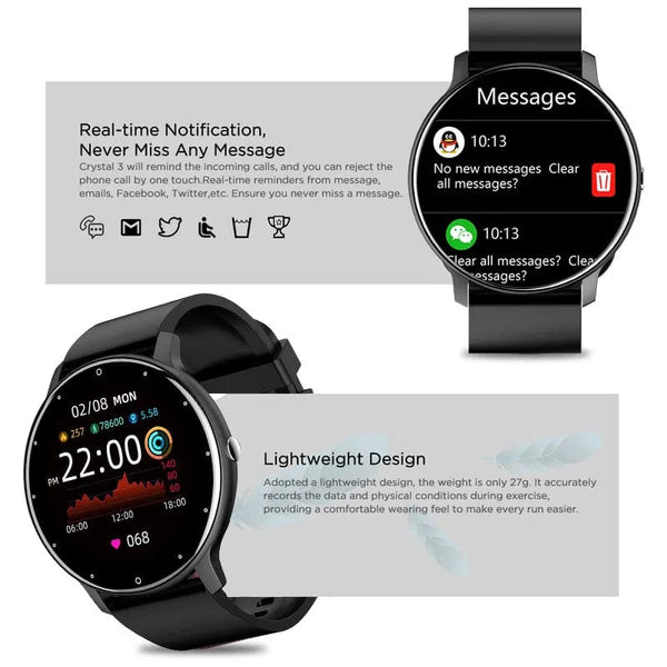 Planet Gates black / with original box Men Smart Watch Full Touch Screen Digital Fitness Tracker IP68 Waterproof Sports Smartwatch for Women Xiaomi Huawei Phones 2023