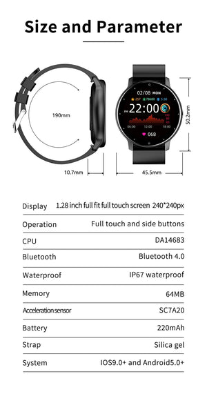 Planet Gates black / with original box Men Smart Watch Full Touch Screen Digital Fitness Tracker IP68 Waterproof Sports Smartwatch for Women Xiaomi Huawei Phones 2023