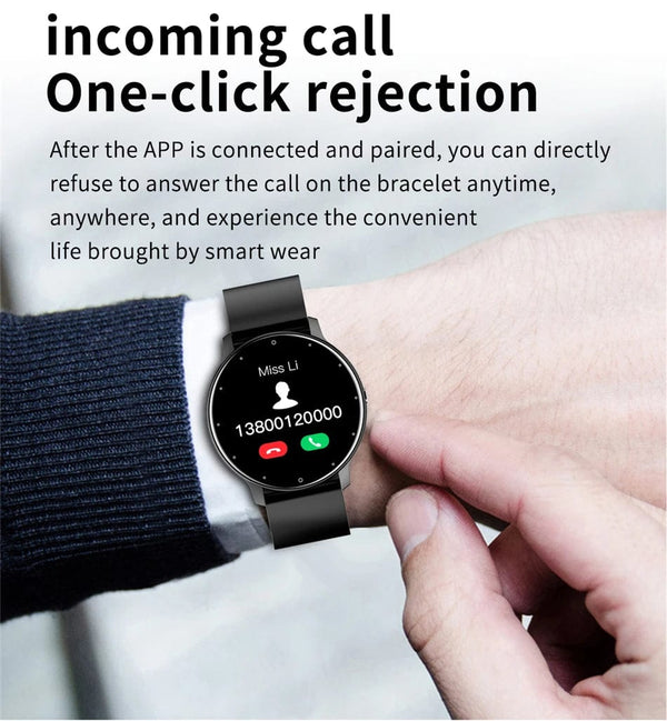 Planet Gates black / with original box Men Smart Watch Full Touch Screen Digital Fitness Tracker IP68 Waterproof Sports Smartwatch for Women Xiaomi Huawei Phones 2023