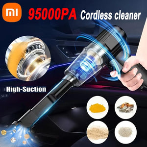 Planet Gates Black Xiaomi 95000PA Wireless Car Vacuum Cleaner Handheld Portable type-C Rechargeable Household Dust Blower Small Pet Hair Suction