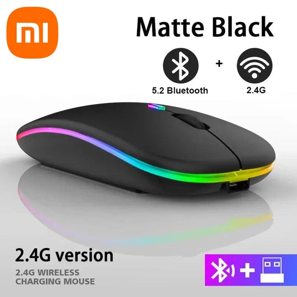 Planet Gates Black Xiaomi Bluetooth Dual-mode Wireless Mouse Rechargeable Silent Illuminated Wireless Mice For Laptop PC  Ergonomic Gaming Mouse