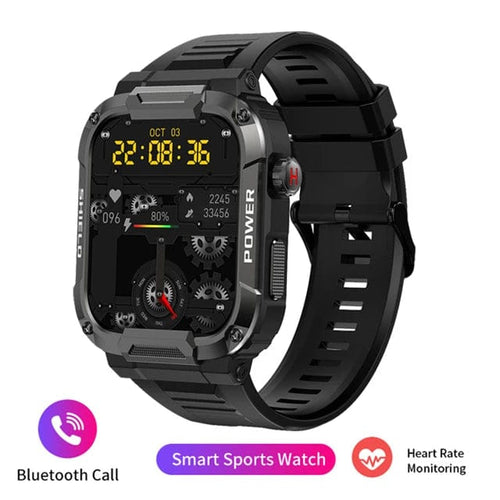 Planet Gates black Xiaomi Rugged Military Smart Watch Men For Android IOS Ftiness Watches Ip68 Waterproof 1.85'' AI Voice Bluetooth Call Smartwatch