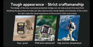 Planet Gates black Xiaomi Rugged Military Smart Watch Men For Android IOS Ftiness Watches Ip68 Waterproof 1.85'' AI Voice Bluetooth Call Smartwatch