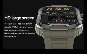 Planet Gates black Xiaomi Rugged Military Smart Watch Men For Android IOS Ftiness Watches Ip68 Waterproof 1.85'' AI Voice Bluetooth Call Smartwatch