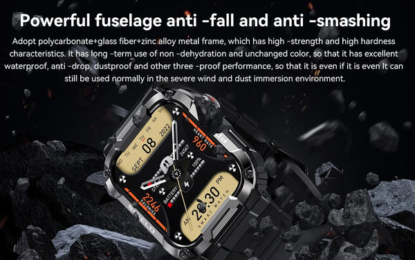 Planet Gates black Xiaomi Rugged Military Smart Watch Men For Android IOS Ftiness Watches Ip68 Waterproof 1.85'' AI Voice Bluetooth Call Smartwatch