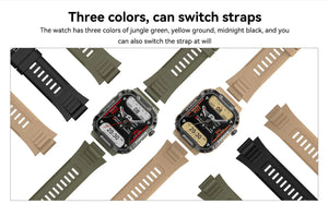 Planet Gates black Xiaomi Rugged Military Smart Watch Men For Android IOS Ftiness Watches Ip68 Waterproof 1.85'' AI Voice Bluetooth Call Smartwatch