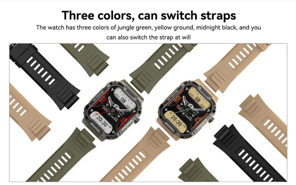 Planet Gates black Xiaomi Rugged Military Smart Watch Men For Android IOS Ftiness Watches Ip68 Waterproof 1.85'' AI Voice Bluetooth Call Smartwatch