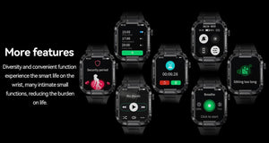 Planet Gates black Xiaomi Rugged Military Smart Watch Men For Android IOS Ftiness Watches Ip68 Waterproof 1.85'' AI Voice Bluetooth Call Smartwatch