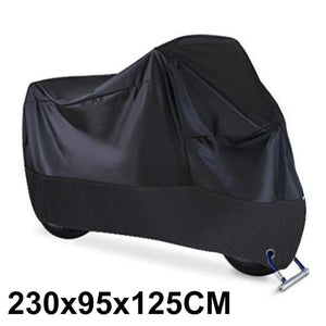 Planet Gates Black XL Motorcycle Cover Waterproof All Season Dustproof UV Protective Outdoor Indoor Scooter 190T Wear-resistant Fabric Motorbike Cover