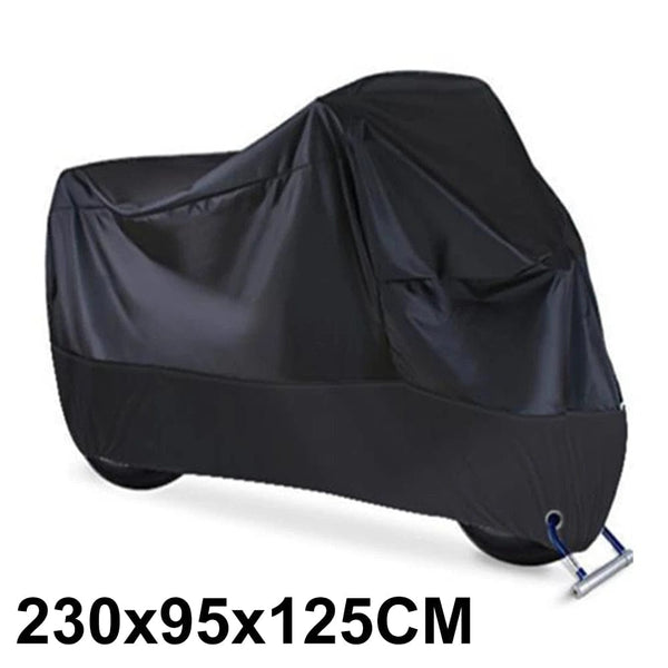 Planet Gates Black XL Motorcycle Cover Waterproof All Season Dustproof UV Protective Outdoor Indoor Scooter 190T Wear-resistant Fabric Motorbike Cover
