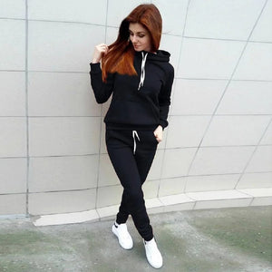 Planet Gates Black / XL Pants Sets Women Tracksuit Sweatshirt Sweater Winter Autumn Lounge Wear Sport Suit  Matching 2 Pcs Sets