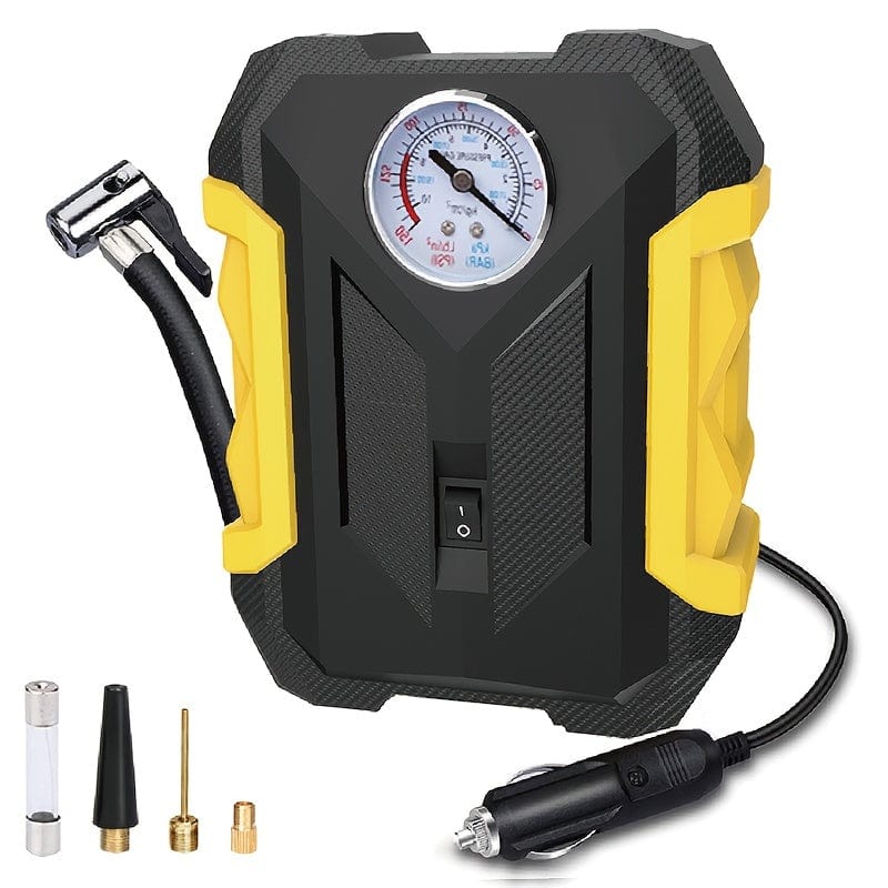 Planet Gates Black + Yellow Carsun Air Compressor For Car Auto Pump Portable Tire Inflator