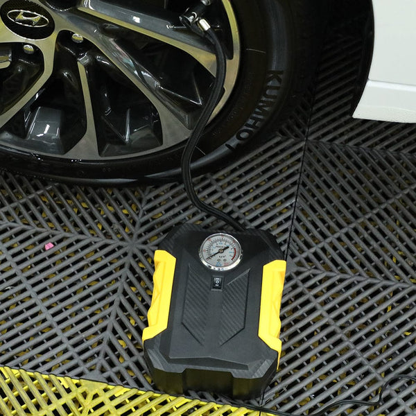 Planet Gates Black + Yellow Carsun Air Compressor For Car Auto Pump Portable Tire Inflator