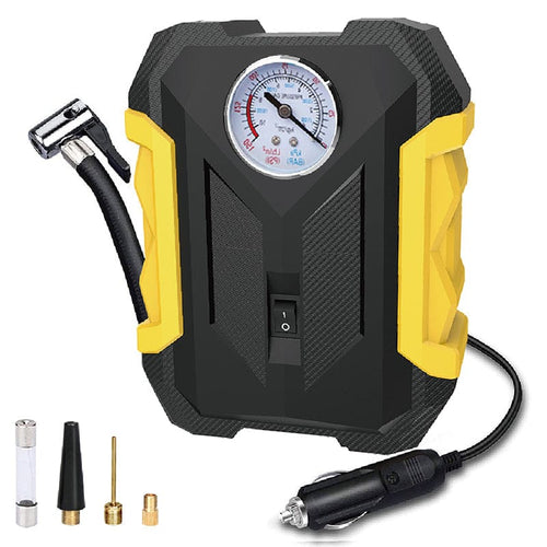 Planet Gates Black + Yellow Carsun Air Compressor For Car Auto Pump Portable Tire Inflator
