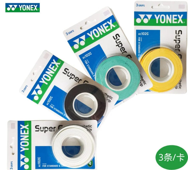Planet Gates Black YONEX 3 Grips/Pack Cloth AC102 AC102EX 102C Hand Glue Tennis Badminton Racket Professional Anti-slip Rackets Padel Sticky Grip