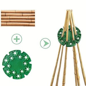Planet Gates Blackish Green 1 Set, Fixed Frame Plant Retainer Bamboo Disc Flower Pillar Climbing Frame Fruit Support Plant Flower Climbing Vine Pillar Gardening