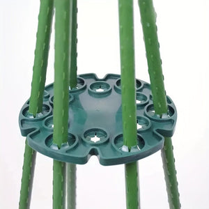 Planet Gates Blackish Green 1 Set, Fixed Frame Plant Retainer Bamboo Disc Flower Pillar Climbing Frame Fruit Support Plant Flower Climbing Vine Pillar Gardening