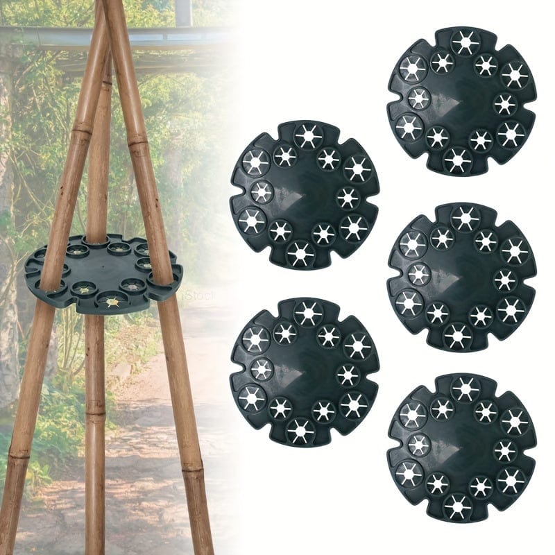 Planet Gates Blackish Green 1 Set, Fixed Frame Plant Retainer Bamboo Disc Flower Pillar Climbing Frame Fruit Support Plant Flower Climbing Vine Pillar Gardening
