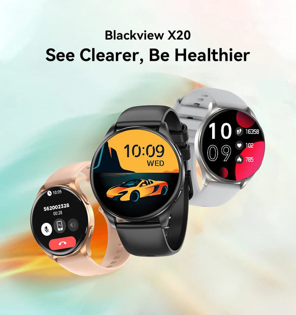 Planet Gates Blackview 2024 New Smartwatch X20 Watch AMOLED Display Hi-Fi Bluetooth Phone Calls Health and Fitness Tracking