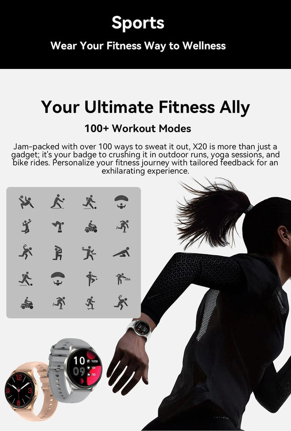 Planet Gates Blackview 2024 New Smartwatch X20 Watch AMOLED Display Hi-Fi Bluetooth Phone Calls Health and Fitness Tracking