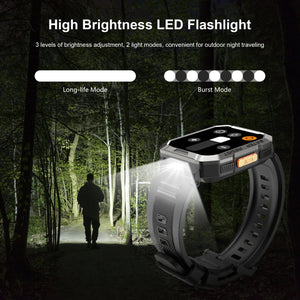 Planet Gates Blackview W60 2024 New Smartwatch 2.01'' HD Display TFT Rugged Smart Watch for Outdoor With Emergency Lighting Bluetooth Calling